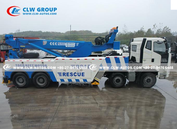 FAW J6P 8Ã—4 Heavy-Duty Rotator Wrecker Tow Truck rear view