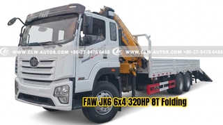 کامیون جرثقیل بوم تاشو FAW JK6 6x4 320HP 8T