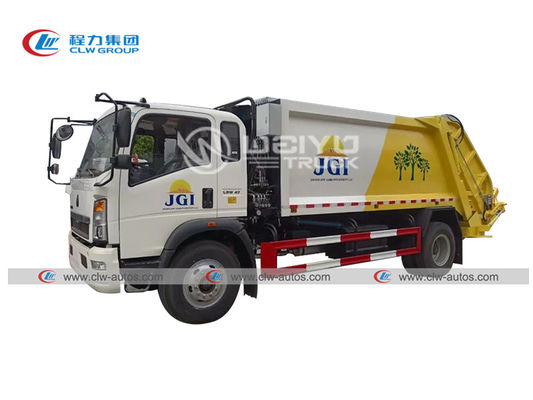 HOWO LHD Rear Load Garbage Compactor Truck 6wheelers 12m3