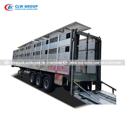 High-Strength Aluminum Alloy Livestock Transport Semi-Trailer with Three-Tier Design and Intelligent Ventilation System