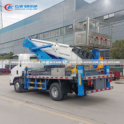 Isuzu KV100 30m Height Aerial Work Truck with 6-section Polygonal Boom and 200kg Platform Capacity