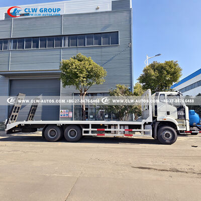 FAW J6P 6x4 Flatbed Truck with 370HP Engine and 35-Ton Load Capacity for Heavy-Duty Machinery Transport