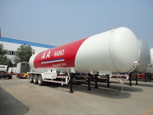Tri Axle Lpg Tank Semi Trailer , 59.52CBM 59520 Liters 30 Ton LPG Road Tanker