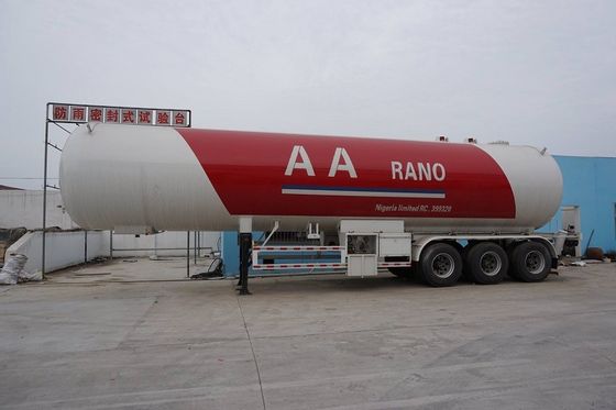 Tri Axle Lpg Tank Semi Trailer , 59.52CBM 59520 Liters 30 Ton LPG Road Tanker