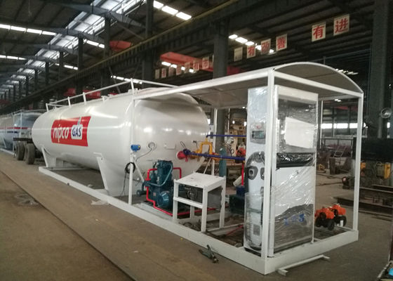 LPG Skid Propane Fueling Stations , Carbon Steel Q345R Lpg Service Stations Tank