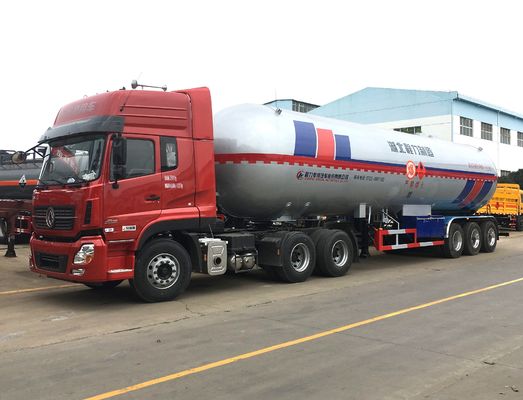 Lightweight Design Fuel Transport Trucks , 30T 62000 Liters Propane Tank Truck Vehicle