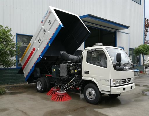 Narrow Street Sweeping Broom Sweeper Truck With 3.5M3 Vacuum Dust Tank