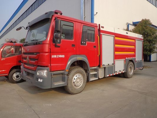 Emergency Rescue Fire Truck , HOWO 8 Tons Foam Fire Truck Good Performance