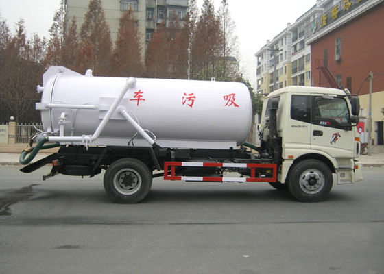 12CBM Vvacuum Cleaner Truck , 10 Tons / 12 Tons Foton 4 X 2 Sewage Suction Tanker Truck