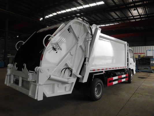 120hp Back Loader Garbage Truck , 5m3 Isuzu 600P 5cbm Refuse Compactor Waste Truck