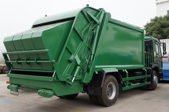 12m3 Waste Management Trash Truck , 12cbm Rear Loader Howo Waste Compactor Truck