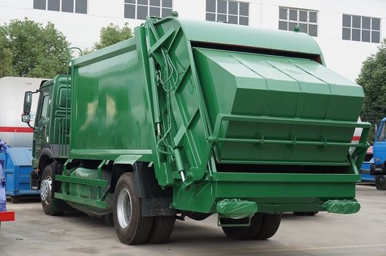 12m3 Waste Management Trash Truck , 12cbm Rear Loader Howo Waste Compactor Truck