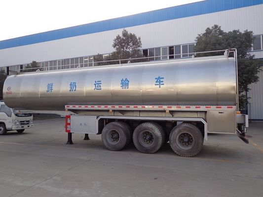 40t Fresh Milk Delivery Tanks Trucks And Trailers 3 Axle Stainless Steel Milk Tank Truck