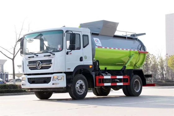 Cylinder Shape Container Garbage Truck , Diesel Engine Garbage Collection Truck