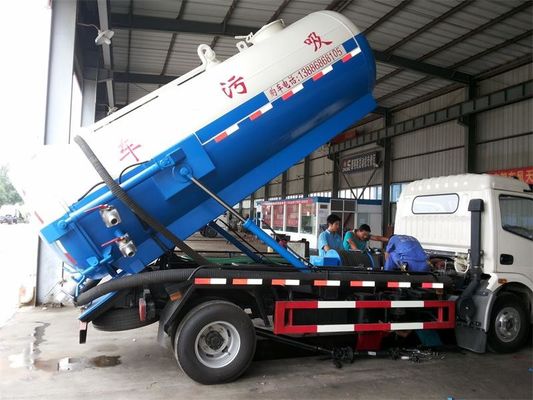 Dongfeng Cummins Sewage Suction Tanker Truck / Vacuum Cleaner Truck 3CBM To 5CBM