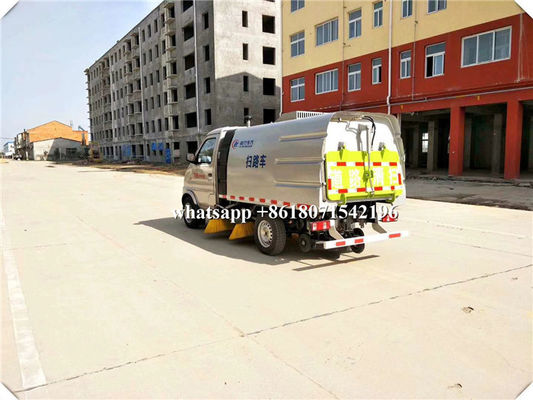 2CBM Mini Street Sweeper Truck , Street Washing Truck Stainless Steel 304 Material