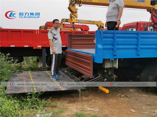 6MT Dongfeng Boom Crane Truck With 1 Ton Hydraulic Platform
