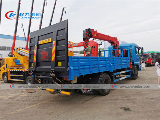 6MT Dongfeng Boom Crane Truck With 1 Ton Hydraulic Platform