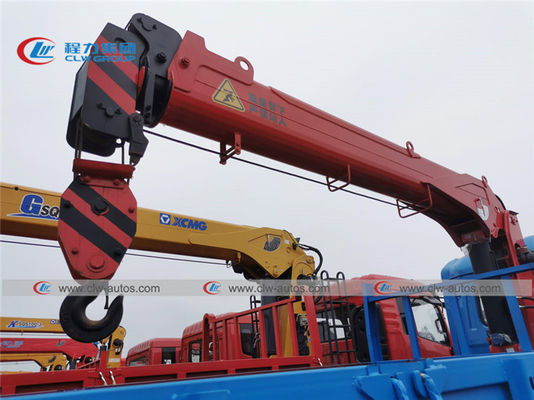 6MT Dongfeng Boom Crane Truck With 1 Ton Hydraulic Platform