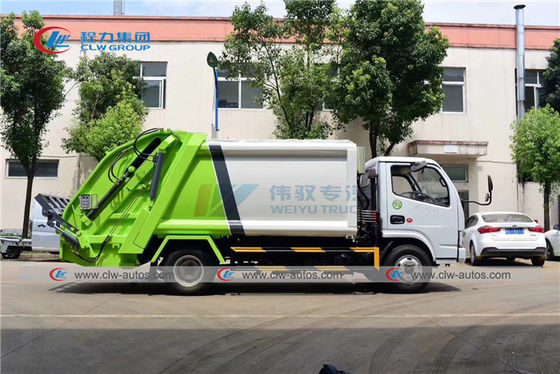 Dongfeng Garbage Compactor Truck , 4X2 6 CBM Carbon Steel Waste Truck
