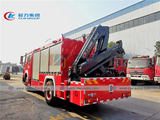 Howo 4x2 Emergency Rescue Fire Truck With Folding Crane