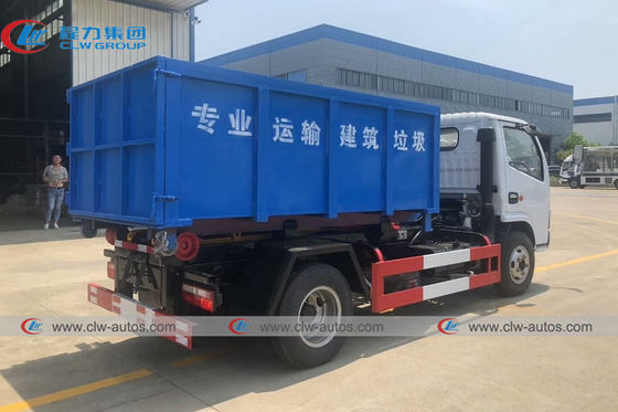 Dongfeng Hydraulic Hook Auto Tipping Garbage Collection Truck 4-6 CBM